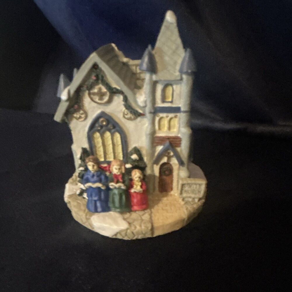 Crystal Falls Village Christmas Church Figurine Circa 1902 Painted Ceramic Box